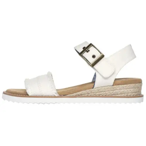 Skechers Bobs Desert Kiss Adobe Princess One Strap Sandals Flat Women's White