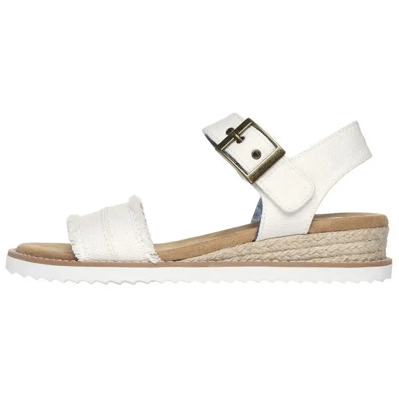 Skechers Bobs Desert Kiss Adobe Princess One Strap Sandals Flat Women's White