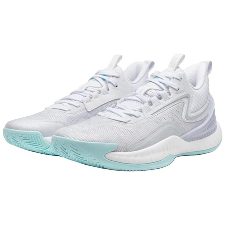 XTEP Jie Ao 2 Comfortable And Trendy Cushioning, Wear Resistant Low top Basketball Shoes Men’s White Purple Blue