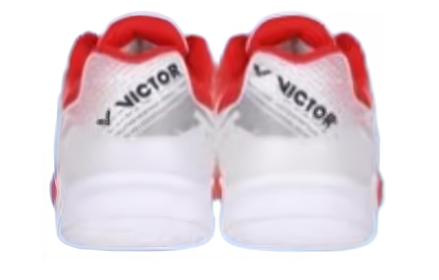 VICTOR Mesh, Synthetic Leather Abrasion Resistant Slip Resistant Low top Badminton Shoes Unisex Red White