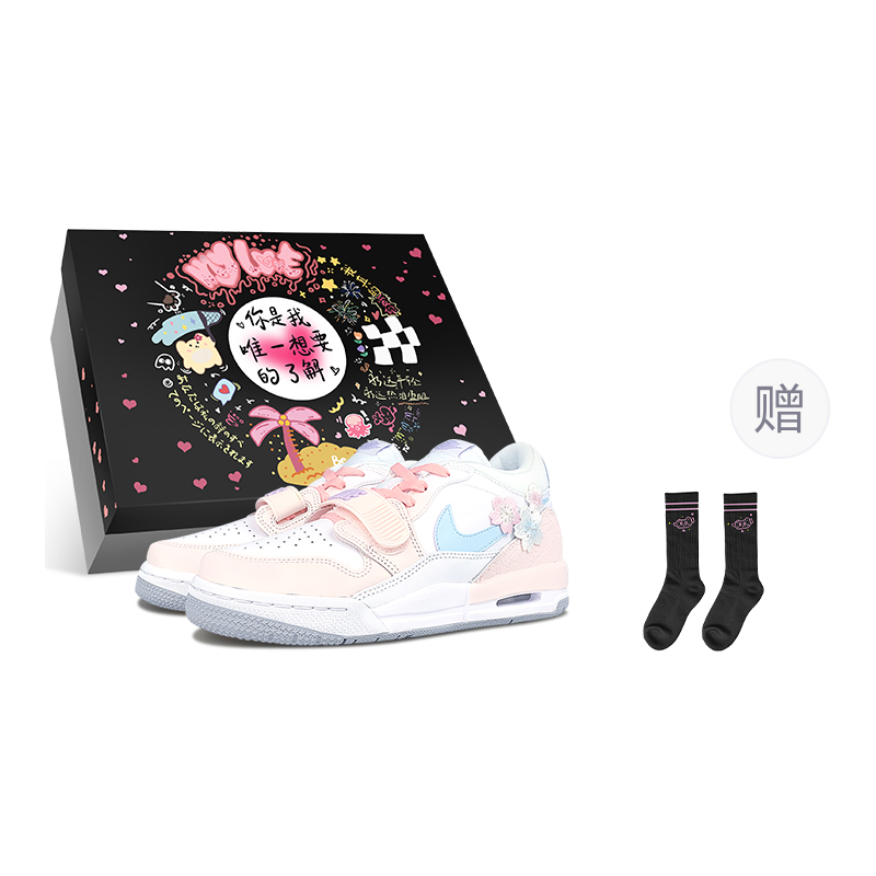 Jordan Legacy 312 Low top Vintage Basketball Shoes GS Pink White Blue