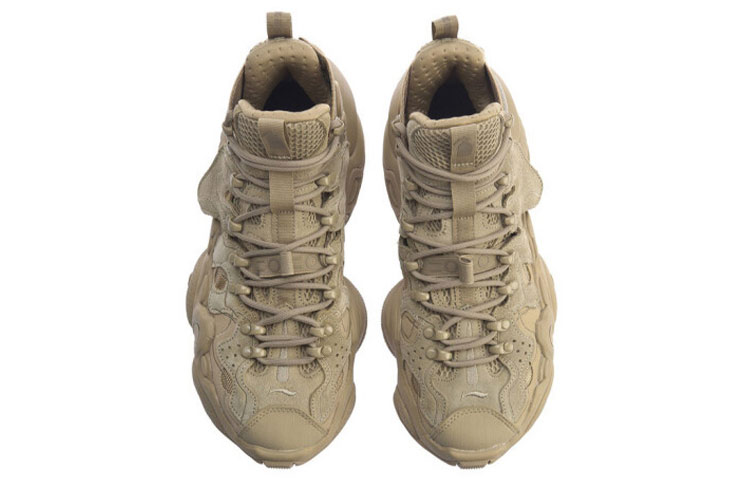 Li Ning 2019 New York Fashion Week Runway Style Slip Resistant Abrasion Resistant High top Vintage Basketball Shoes