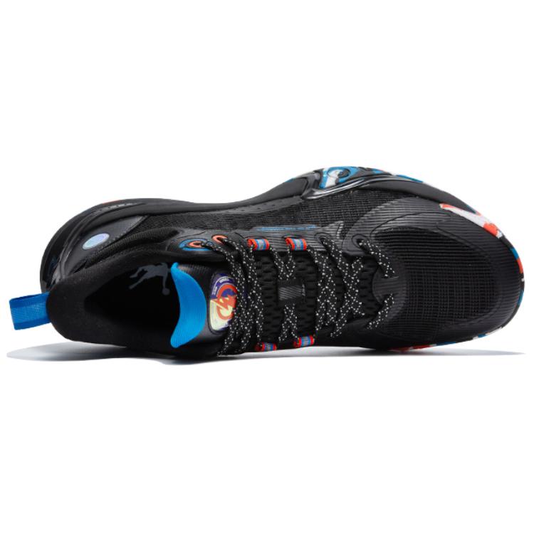 QIAODAN Cushioning Slip Resistant Abrasion Resistant High top Basketball Shoes Men’s Black Orange
