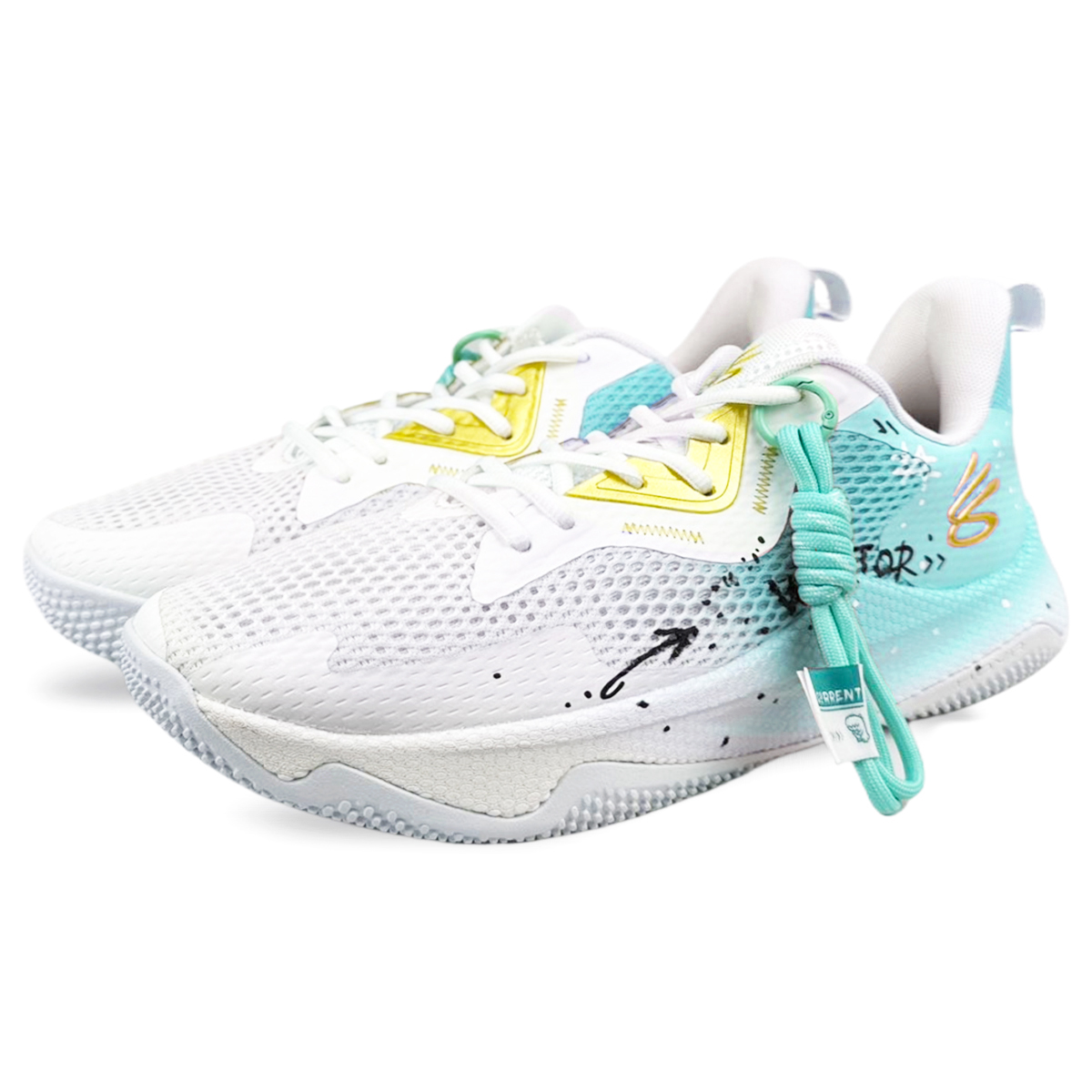 Under Armour Curry Splash 3 Slip Resistant Abrasion Resistant Low top Basketball Shoes Men’s White Blue