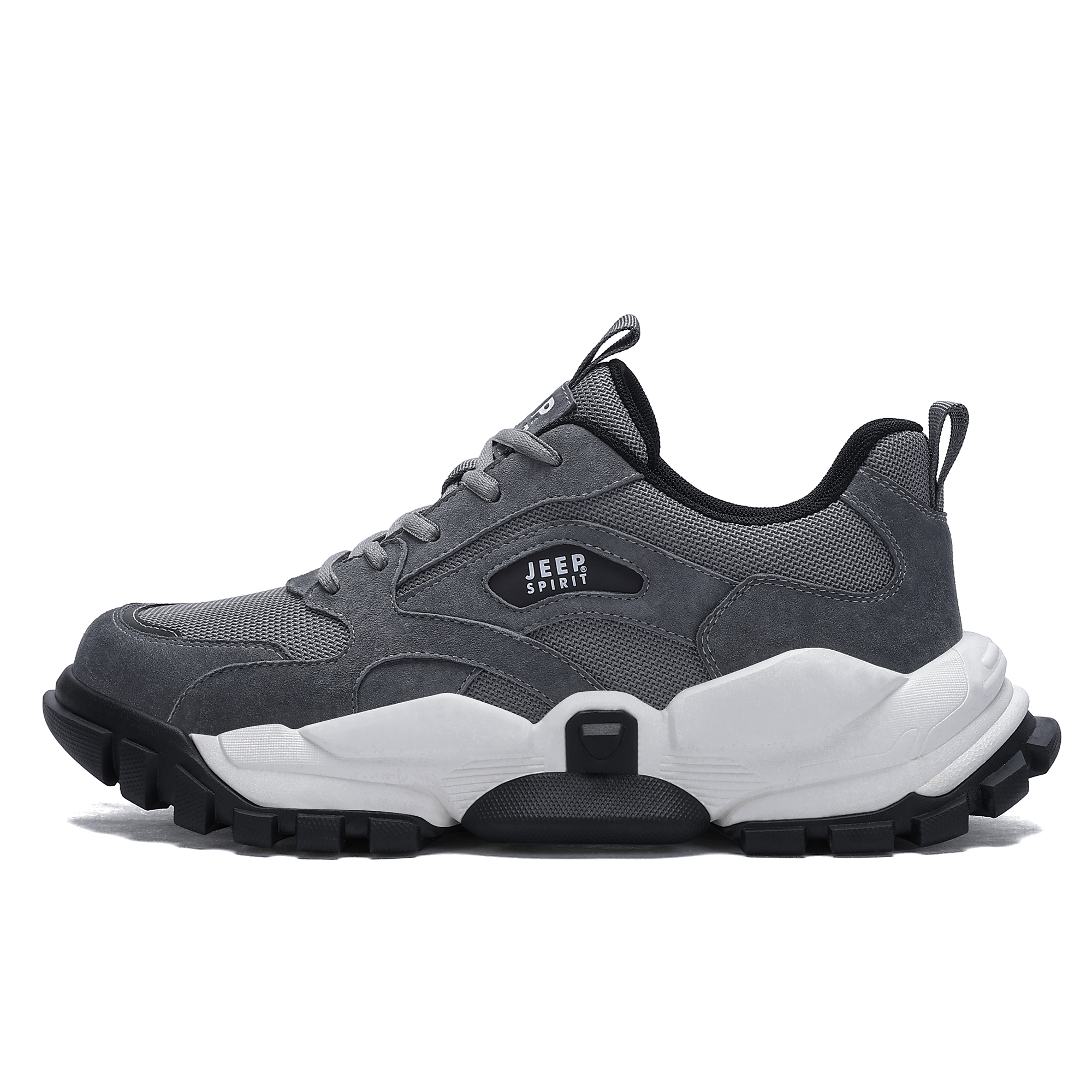 JEEP SPIRIT Cushioning Abrasion Resistant Lightweight Breathable Low top Hiking Shoes Men’s Volcanic Ash