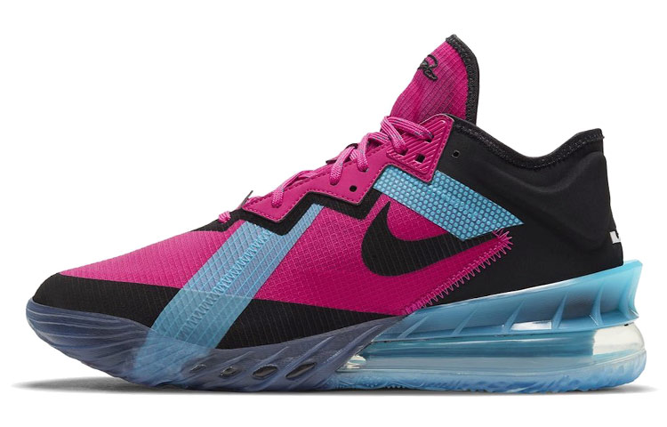 Кроссовки Nike Lebron 18 Low (черно-сине-розовые)