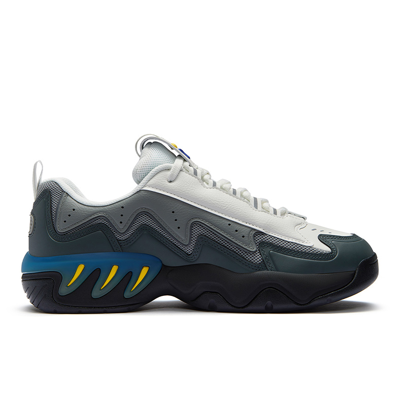 FILA FUSION Low top Vintage Basketball Shoes Men’s Urban Gray White Medium White