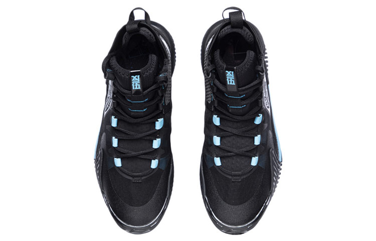 Li Ning Badfive 2 Abrasion Resistant Breathable High top Basketball Shoes Men’s Black Blue