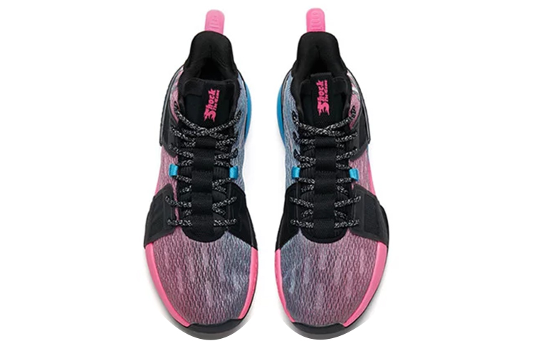 ANTA Basketball Shoes Men’s Mid Top Black/Pink/Blue