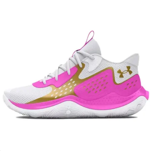 Under Armour Cushioning, Wear Resistant Low top Basketball Shoes Unisex White Pink