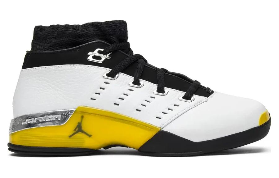 Мужские кроссовки Jordan Air Jordan 17 Low "Lightning" (бело-черно-желтые) — Белыйчёрныйжёлтый — фото 2