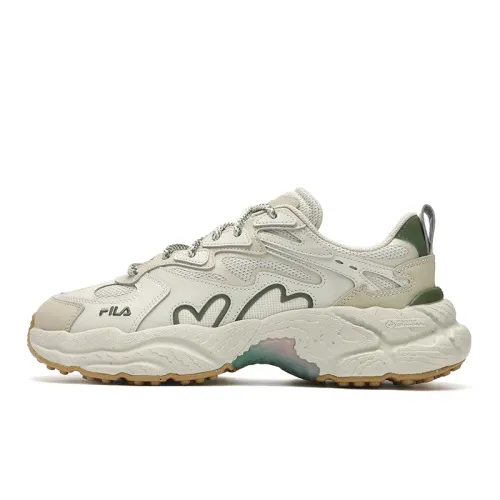 FILA Fern Sneakers Cushioning Breathable Support Height Increasing Low top Chunky Sneakers Men's Ivory White