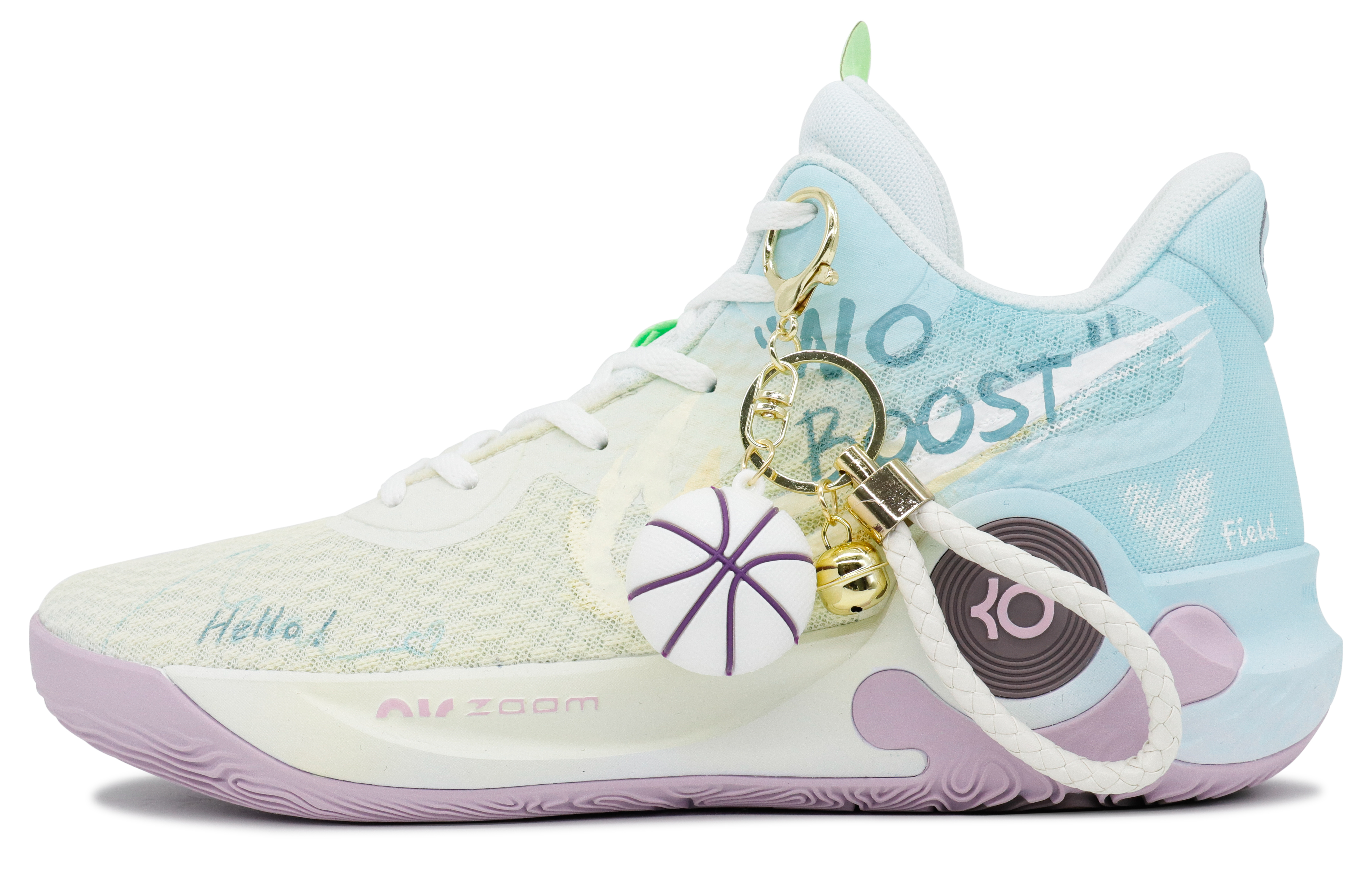 Nike KD Trey 5 IX 9th Inning Manufacturing, Kano Sunset Mid top Vintage Basketball Shoes Unisex Yellow Blue