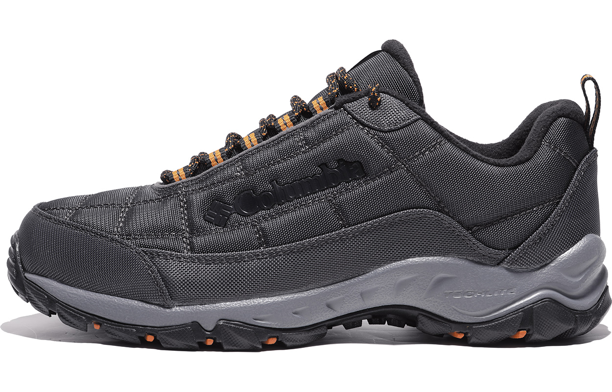 Columbia Colombian Hiking fabric, sports velvet lining, outdoor, shock-absorbing, non-slip, wear-resistant, warm, low-cut hiking shoes, men's gray