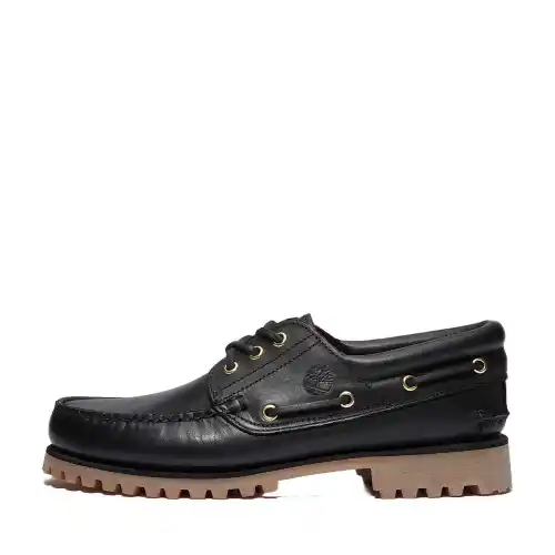 Timberland AUTHENTICS Collection Leather Boat Shoes Men's Black
