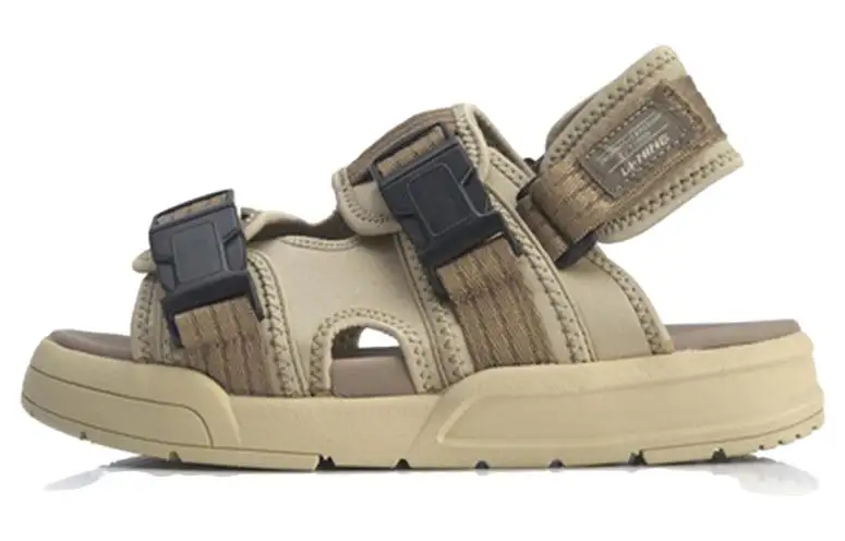 Li Ning Coca Sports Sandals Men's Beige Khaki
