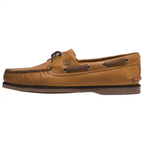 Timberland Wheat Logo Debossed Classic Boat Shoes