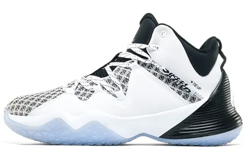PEAK Basketball Collection Breathable And Slip Resistant Mid top Performance Basketball Shoes Men's White Black