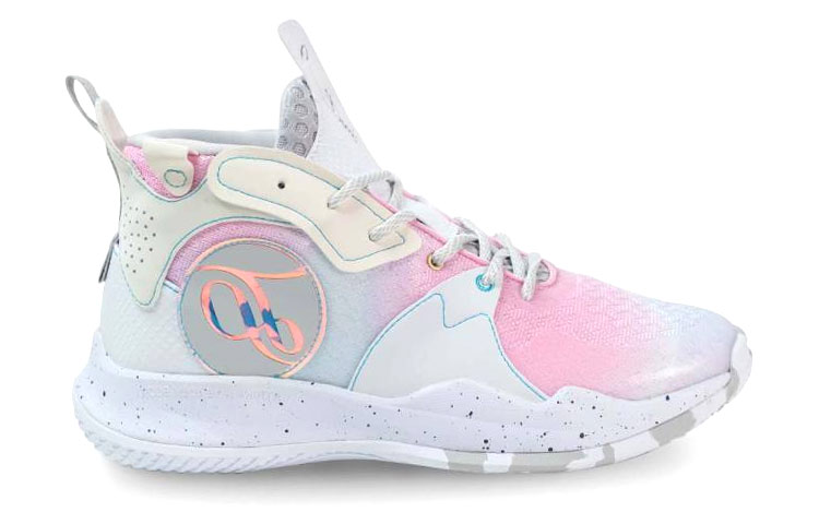PEAK Tony Parker 1 Slip Resistant Abrasion Resistant Mid top Basketball Shoes Men’s White Pink