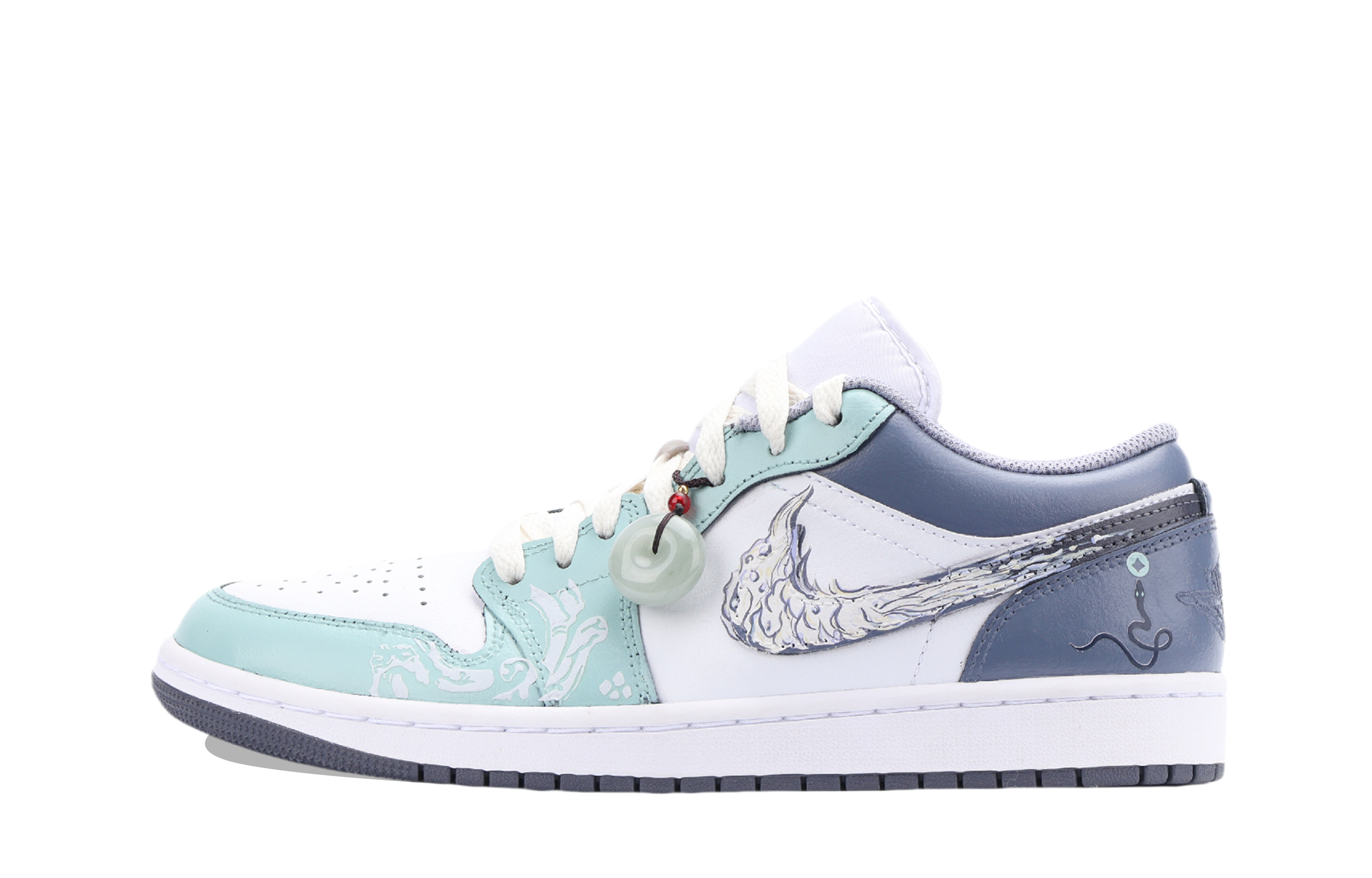 Jordan Air Jordan 1 Slip Resistant Slip Resistant Low top Vintage Basketball Shoes Men’s Purple Green