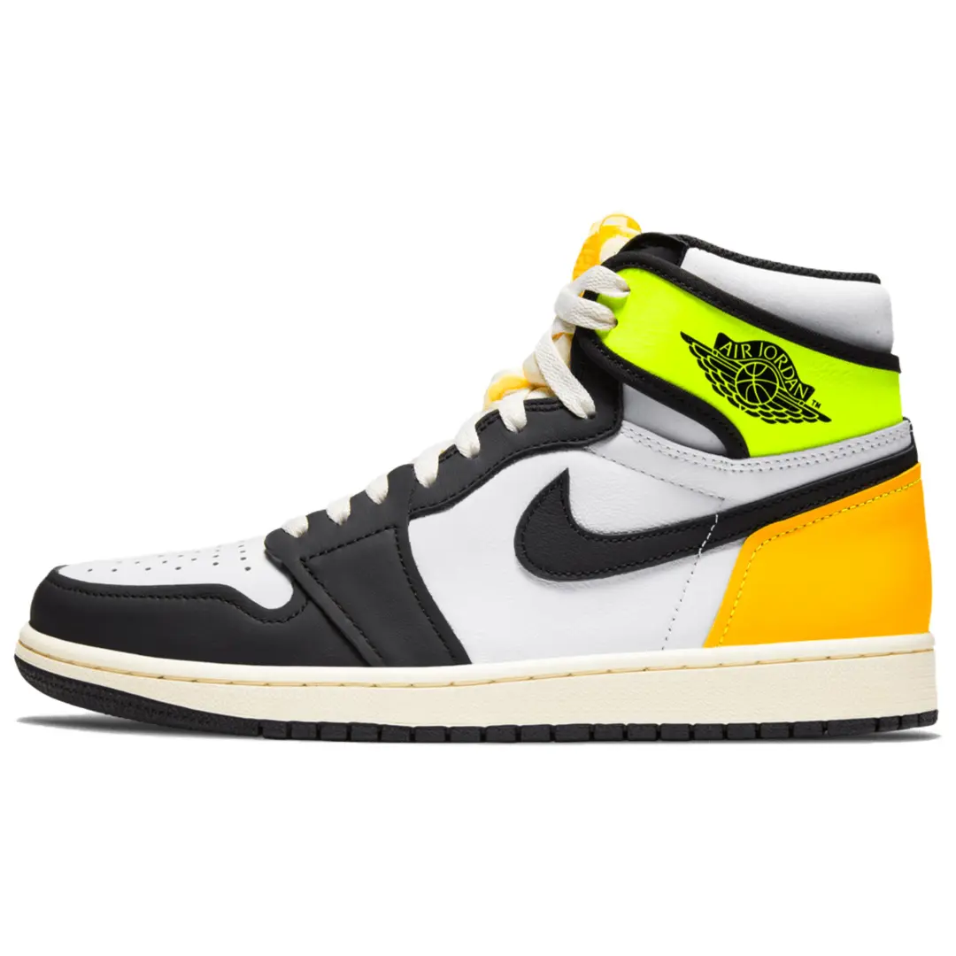 Jordan 1 Retro High White Black Volt University Gold