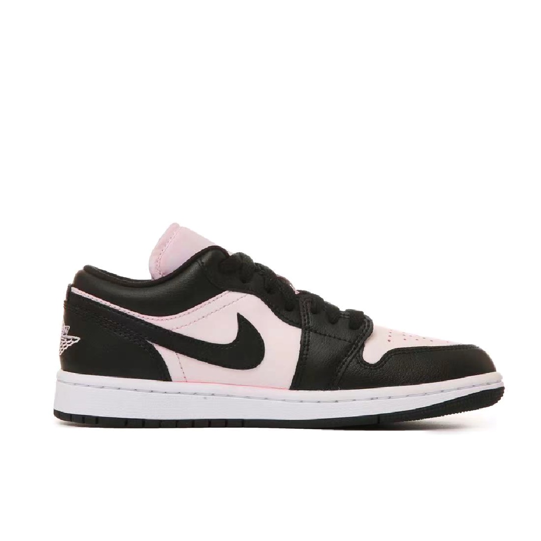 Jordan Air Jordan 1 Abrasion Resistant Low top Vintage Basketball Shoes Unisex Black Pink