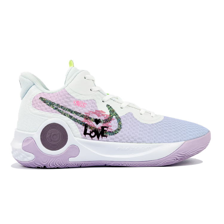 Nike KD Trey 5 IX Cushioning Slip Resistant Mid top Vintage Basketball Shoes Unisex White Blue Purple