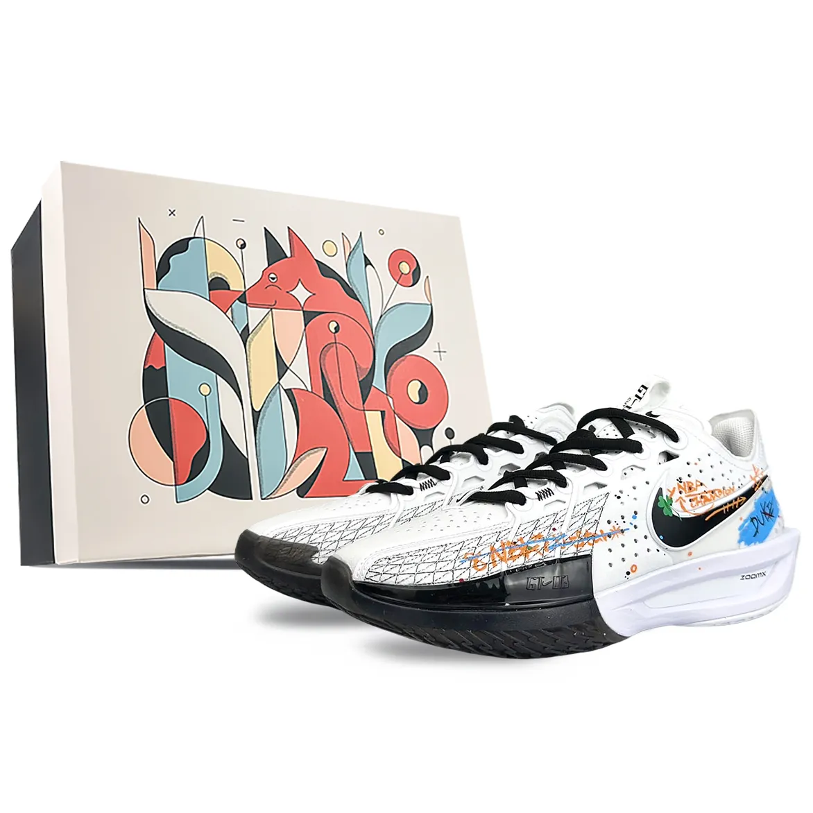 Nike G.T. Cut 3 Cushioning Abrasion Resistant Cushioning, Wear Resistant Low top Basketball Shoes Unisex White Blue