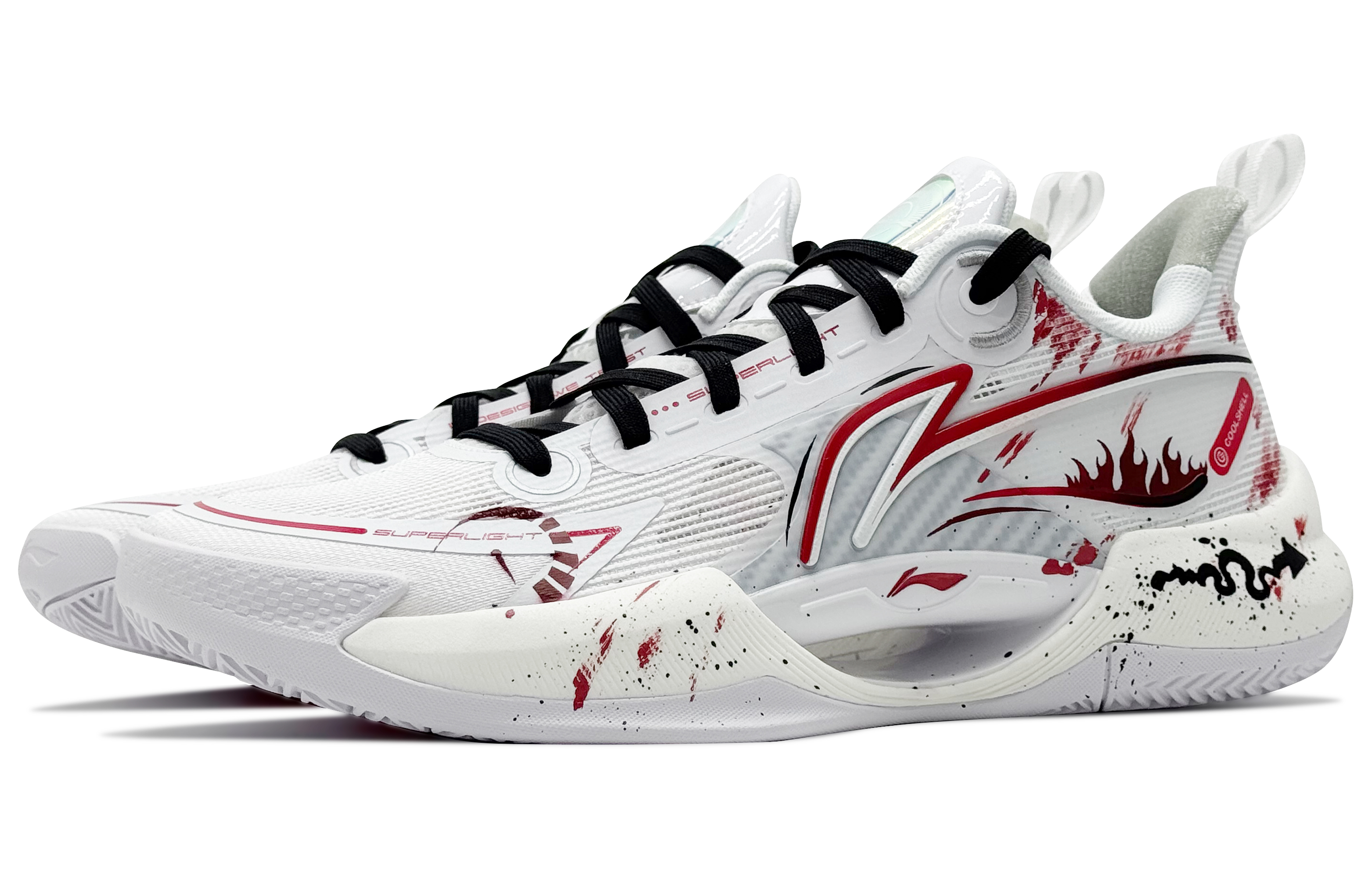 Li Ning Super Light V2 Cushioning Slip Resistant Abrasion Resistant Low top Basketball Shoes Men’s White Red