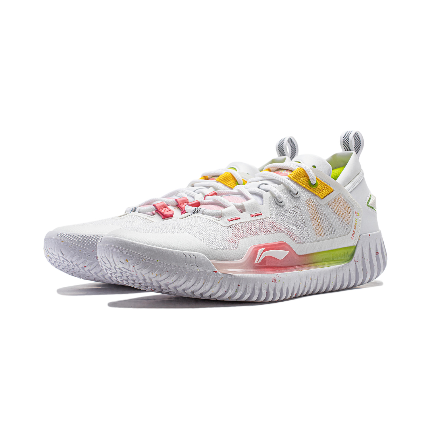 Li Ning BadFive 3 Low Cushioning Abrasion Resistant Lightweight Low top Basketball Shoes Unisex White Red Yellow