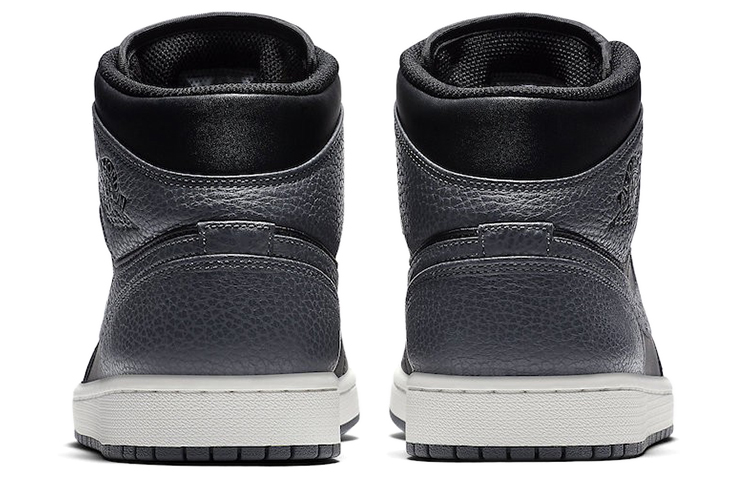 Мужские кроссовки Jordan Air Jordan 1 Mid (темно-серые) — Чёрный / серый — фото 5