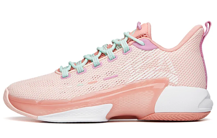 Anta Attack 3 Cushioning Slip Resistant Abrasion Resistant Low top Basketball Shoes Men's Pink