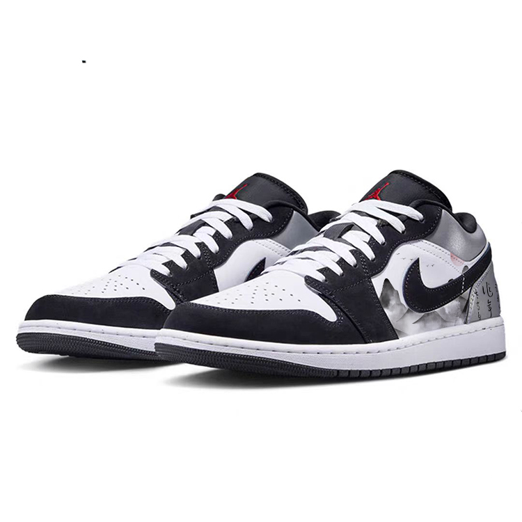 Jordan Air Jordan 1 Low top Vintage Basketball Shoes Men’s Black Gray