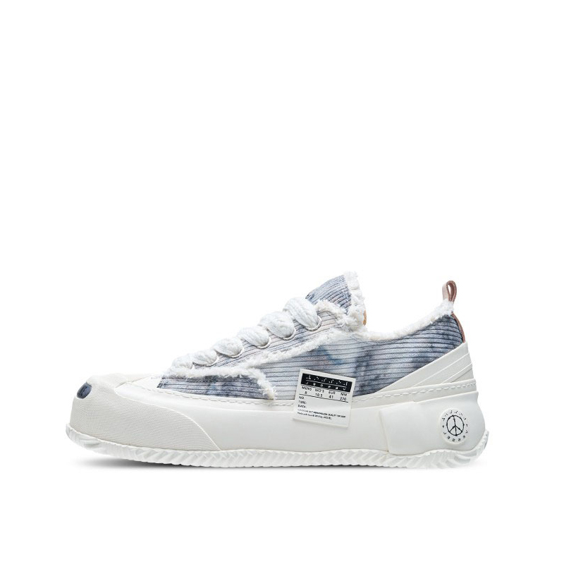 VESSEL G.O.P. 2.0 Marshmallow Lows Corduroy Gray Tie Dye Low top Canvas Shoes Unisex White Gray