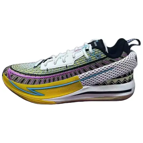 Anta Fengmang 1 Non slip, Wear resistant, Impact resistant Low top Carbon Plate Basketball Shoes Men's White Yellow