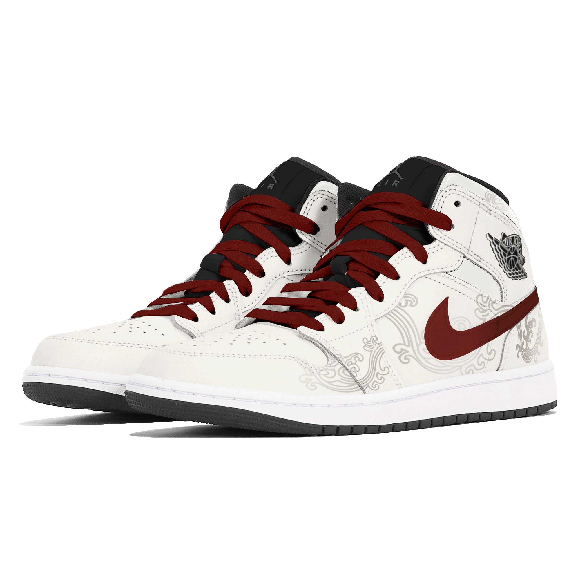Jordan Air Jordan 1 Abrasion Resistant Abrasion Resistant Mid top Vintage Basketball Shoes Unisex Ecru