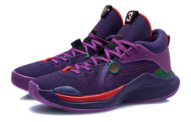 Li Ning SILENCER Basketball Shoes Men’s Mid Top Deep Vine Purple/Hyacinth Purple