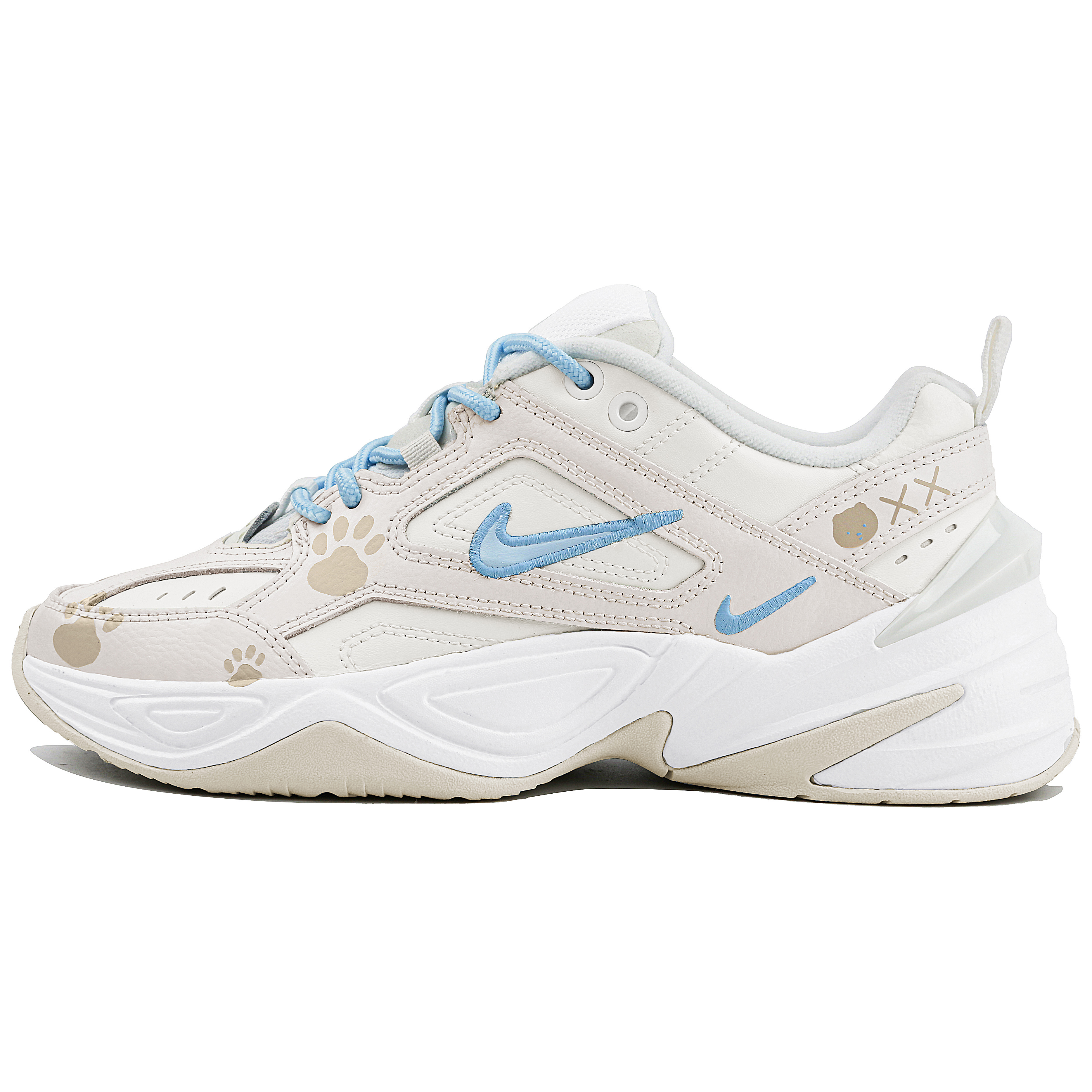 Nike M2K Tekno Phantom Synthetic Leather Cushioning Slip Resistant Low top Chunky Sneakers Women's Gray White