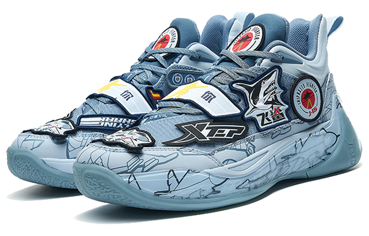 XTEP Monster 3.0 Cushioning Slip Resistant Abrasion Resistant Coverage Low top Performance Basketball Shoes Men’s Blue