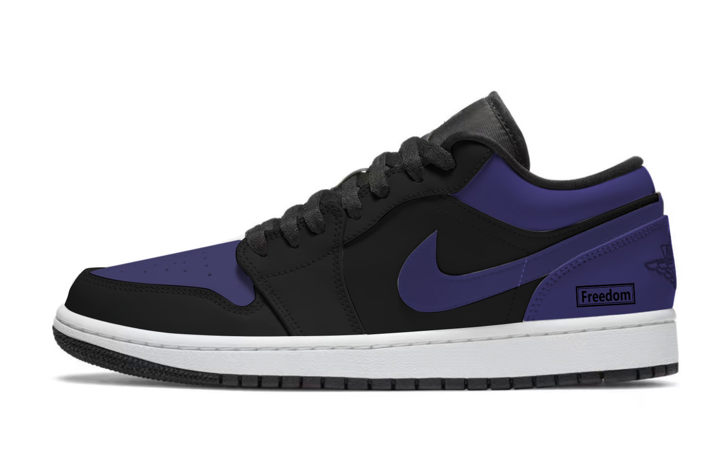 Jordan Air Jordan 1 Abrasion Resistant Low top Vintage Basketball Shoes Unisex Black Purple