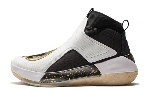 Li Ning YuShuai 12 Slip Resistant Abrasion Resistant High top Basketball Shoes Men’s Black Gold