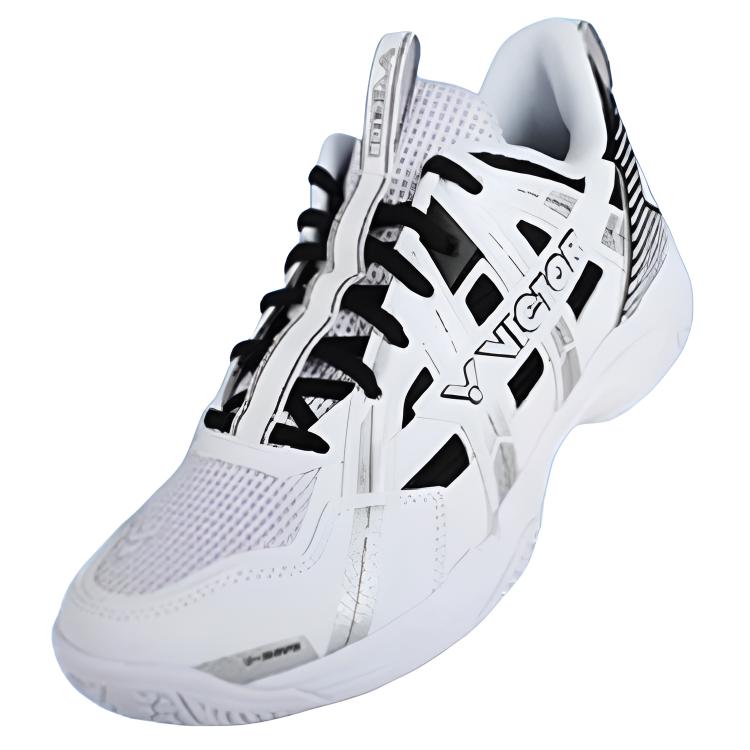VICTOR Cushioning Slip Resistant Rebound Low top Badminton Shoes Unisex Black White