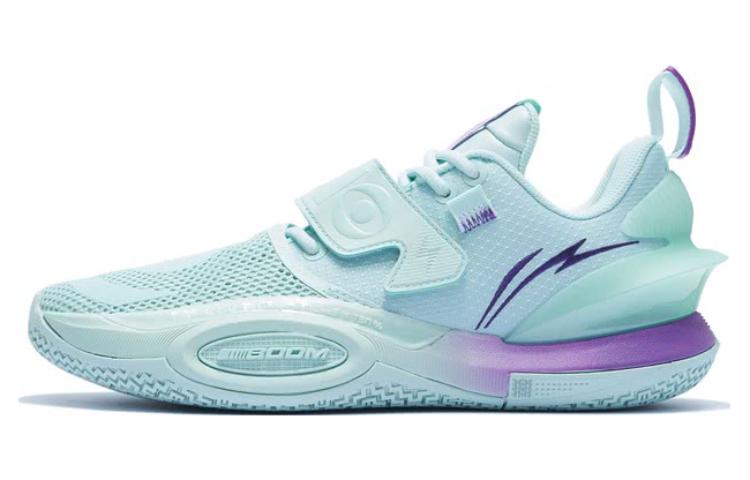LiNing Li Ning City 10 V2 \"Cold Blood\" Comfortable and versatile, fabric synthetic leather TPU, shock absorption, non-slip, wear-resistant, wrapping, support and rebound, low-top basketball shoes, men's style, water wave green