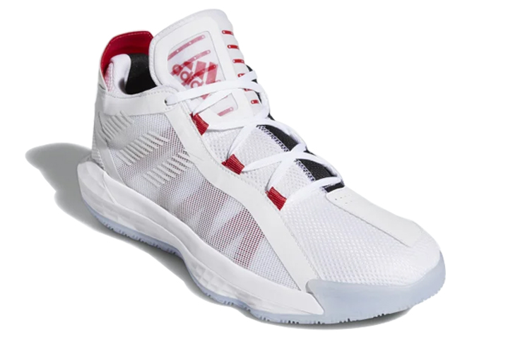 Мужские кроссовки adidas D lillard 6 (бело-красная) — фото 3