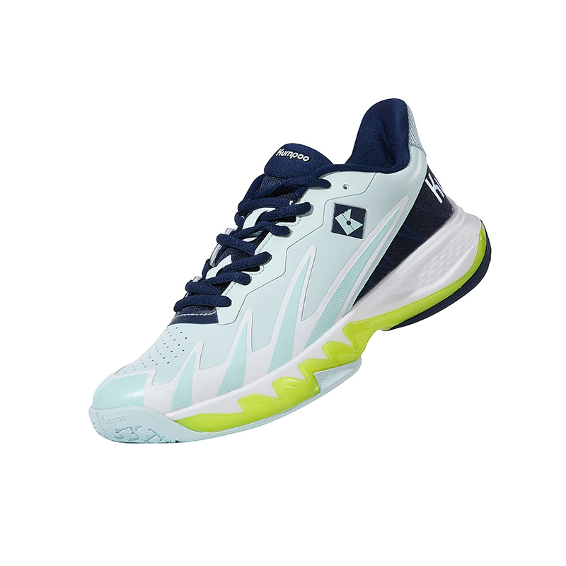 KUMPOO Asura Collection Comfortable Cushioning Support Balance Low top Badminton Shoes Unisex Aqua Navy Blue