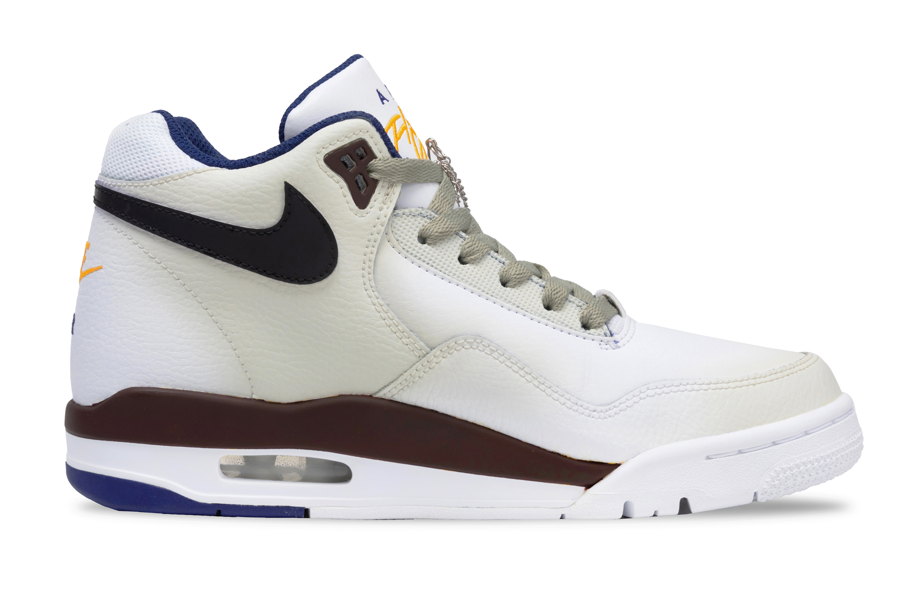 Nike Flight Legacy Forbidden Ground Anti Slip Wear Resistant Mid Top Vintage Basketball Shoes Men’s White Brown
