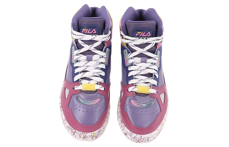 FILA FUSION Teratach Cushioning Mid top Vintage Basketball Shoes Women’s Blue Purple