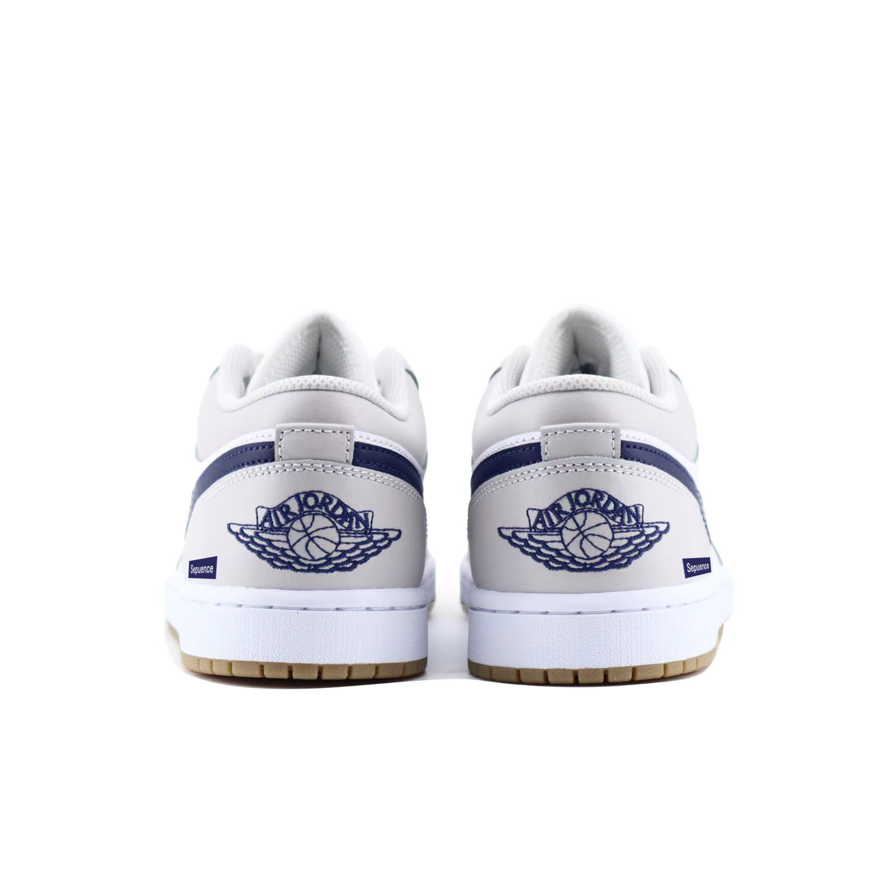 Jordan Air Jordan 1 Cushioning Slip Resistant Low top Vintage Basketball Shoes Unisex White Gray