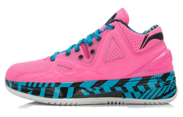 Li Ning WOW 2 Return, Flamingo Non slip Lightweight Low top Basketball Shoes Men’s Pink Blue Black