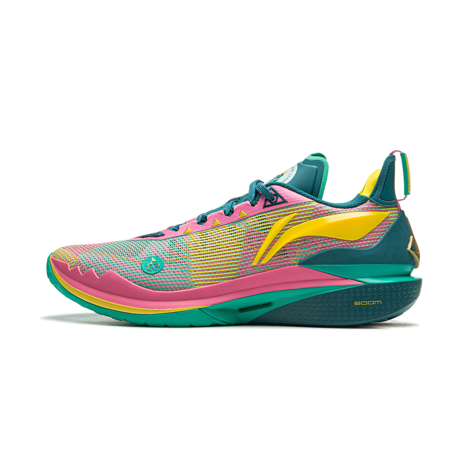 Li Ning JB2 Cushioning Slip Resistant Abrasion Resistant Breathable Low top Basketball Shoes Men's Green Pink
